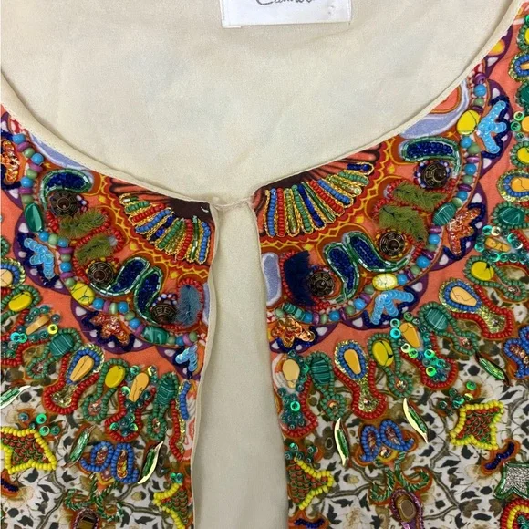 Camilla Multicolor Embroidered Cape/Shawl - Picture 3 of 5